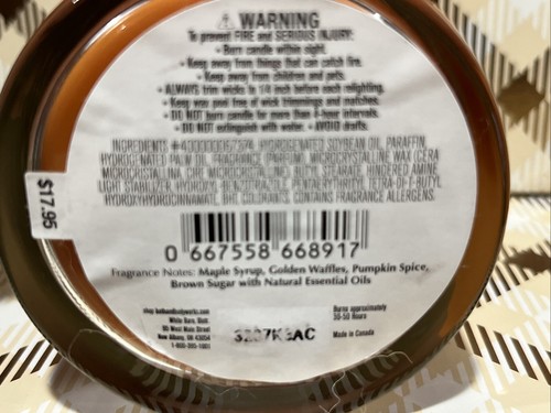 Bath And & Body Works Eindochtkerze ätherisches Öl Kürbis Pekannuss Waffeln S - Bild 4 von 4