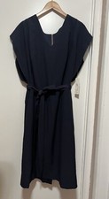 Eliza J Signature Stretch Crepe Solid Midi Dress Women's Size 22W NWT Navy
