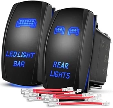 Nilight 2 Pack Rear Lights Rocker Switch Led Light Bar Rocker Switch 5Pin SPST