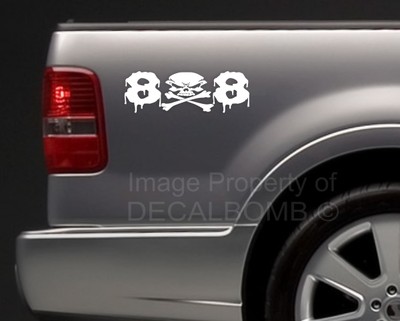 2) 8x8 Skull Dripping Decals Stickers Mud Turbo Diesel UTV Argo Amphibious ATV