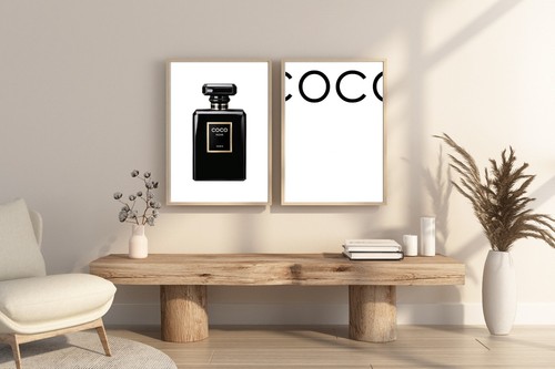flacon de parfum imprimés muraux pour chambre salon bureau décor noir et blanc