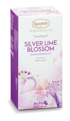 Ronnefeldt Teavelope  SILVER LIME BLOSSOM.  25 tea bags. Herbal tea. Decaf