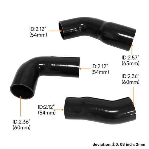 Silicone Intercooler Turbo Pipe Hose W/ T-Clamps Kit For BMW E60 E61 530d 525d - Picture 8 of 10