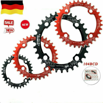 BCD 104mm 32-42T  SNAIL Kettenblatt Zähne Fahrrad Narrow Wide MTB Rund Oval DE