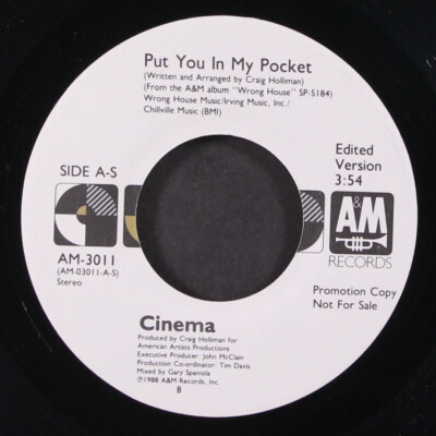 CINEMA: put you in my pocket / same A&M 7'' Single 45 RPM