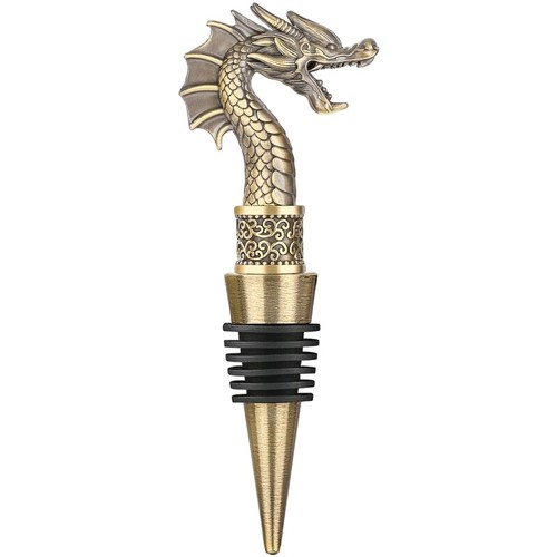 2-in-1 Dragon Head Wine Stopper and Opener Home Bar Ornaments Bottle Saver Gifts - Picture 18 of 19