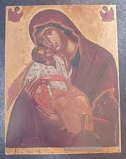 vtg postcard Emm LAMBARDOS Our Lady's Tenderness Greece Benaki Mus. art unposted