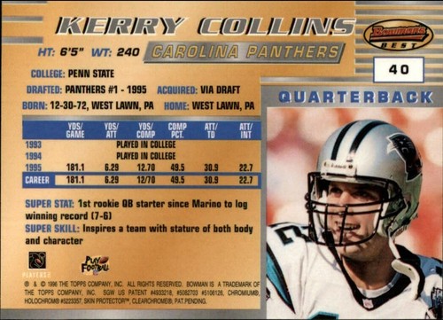 1996 Bowman's Best Football  *COMPLETE YOUR SET*  Pick From List - Picture 78 of 356