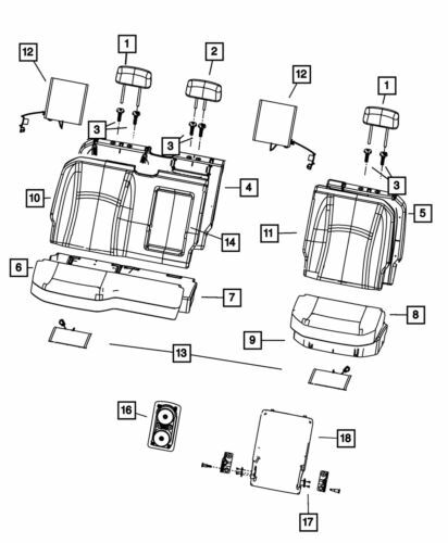 Panel de cierre del reposabrazos para Ram 1500 Classic 2013-2019 (N/P 1NS14DX9AA)
