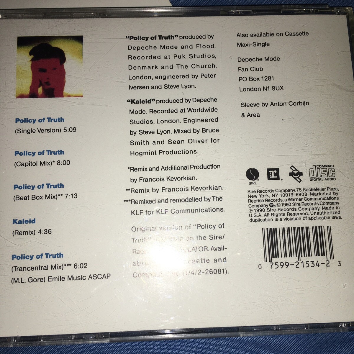Policy of Truth [Maxi Single] by Depeche Mode (CD, Apr-1991, Sire