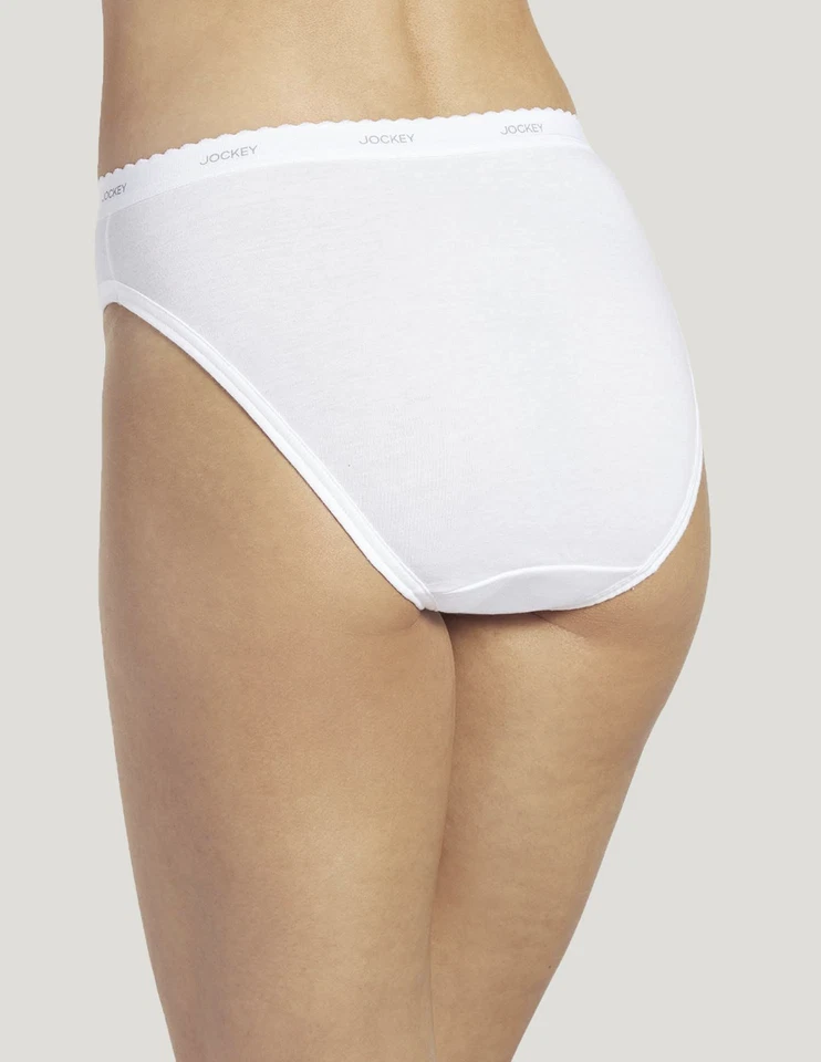 Женское жокейское классическое комфортное (белое) хлопковое нижнее белье французского покроя упаковка 3 шт. - Изображение 3 из 4