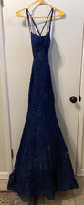 Women NWT "La Femme"navy blue, sleeveless lace, full,ball gown. Size 2
