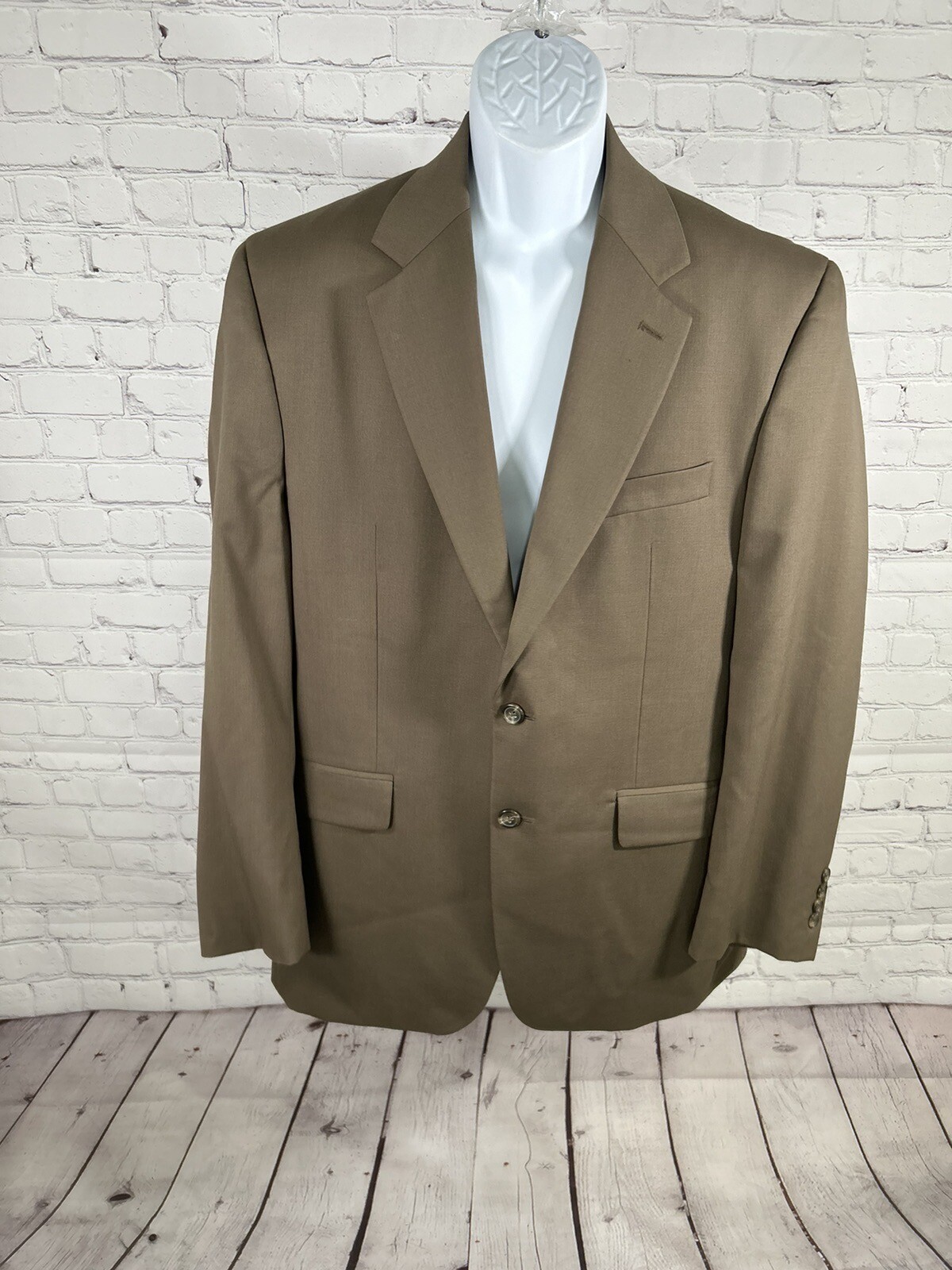 Chaps 1978  100% Wool Solid Brown 2 Button Sports… - image 1