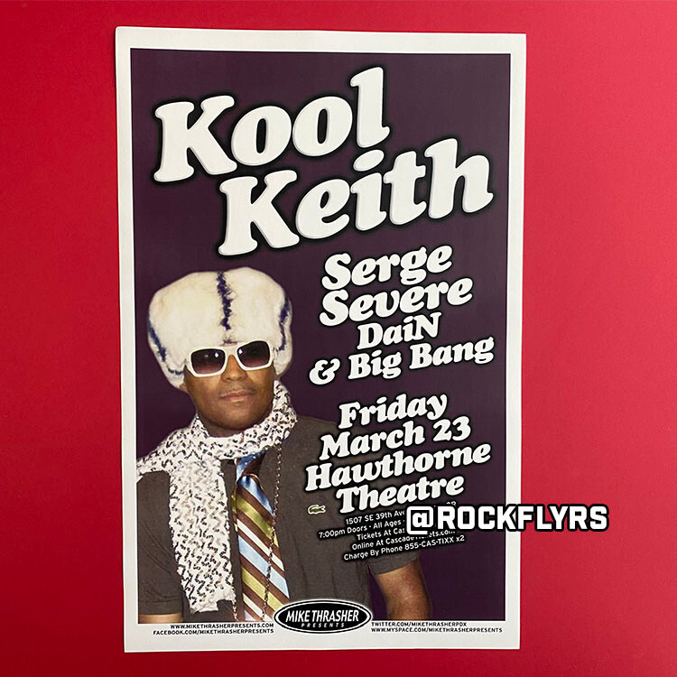 KOOL KEITH 2012 Concert Promo 11x17 Street Poster. Portland Oregon