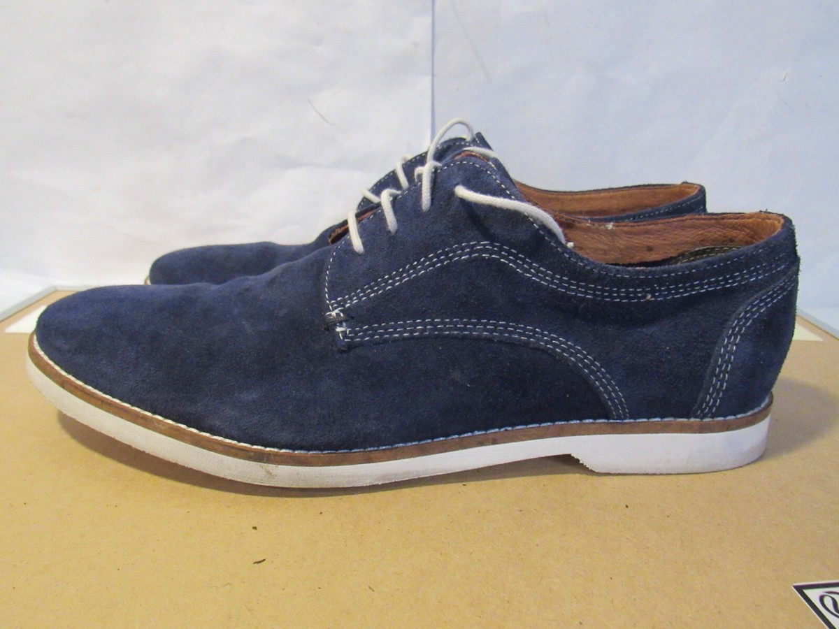 Jeffery Tyler Mens Gavin Oxford Dress Shoes Blue Suede SZ 10 