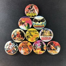 Godzilla 1" Button Pin (10 Piece Set) Classic Movie Monster Poster Covers