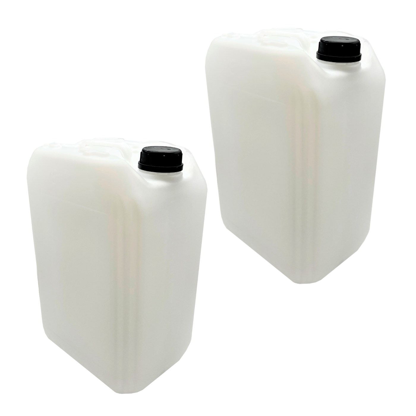 Hexeal Empty 25L Container & Cap x 2 | For Liquids, Refillable, Stackable, HDPE