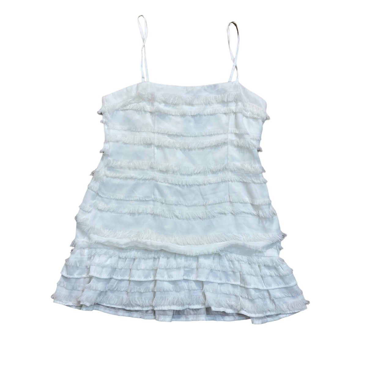 Princess Polly Size 12 Molina Mini Dress White Ruffle Fringe Spaghetti Strap | eBay Princess Polly Size 12 Molina Mini Dress White Ruffle Fringe Spaghetti Strap | eBay