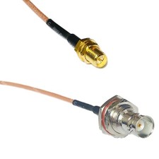 RG316 RP-SMA FEMALE to BNC FEMALE BIG BULKHEAD RF Cable Rapid-SHIP LOT