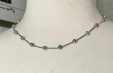 Sterling Silver 925 Ball Bead Necklace 16" with 2.5' Chain Extender (Fas-022)