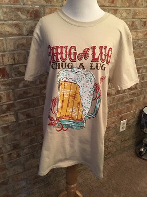 CRAZY TRAIN NWOT T-Shirt Size M Chug-A-Lug Beer Western Cowgirl Rodeo Short Sl
