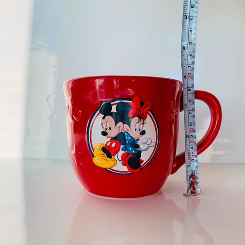 Disney Hallmark Minnie Mouse & Mickey Mouse 3d Embossed Red Coffee Mug Cup 16oz - Picture 6 of 6