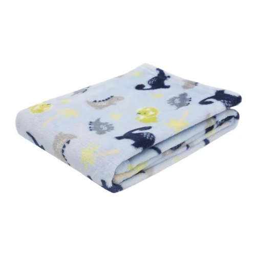Parent's Choice Blue Dinosaurs Plush Baby Blanket, 30" x 36", Set of 2 - Picture 7 of 12