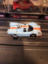 Tyco Pro Porsche Gulf 917 HO Slot Car  8 Light Blue Orange Vintage Runs Lights