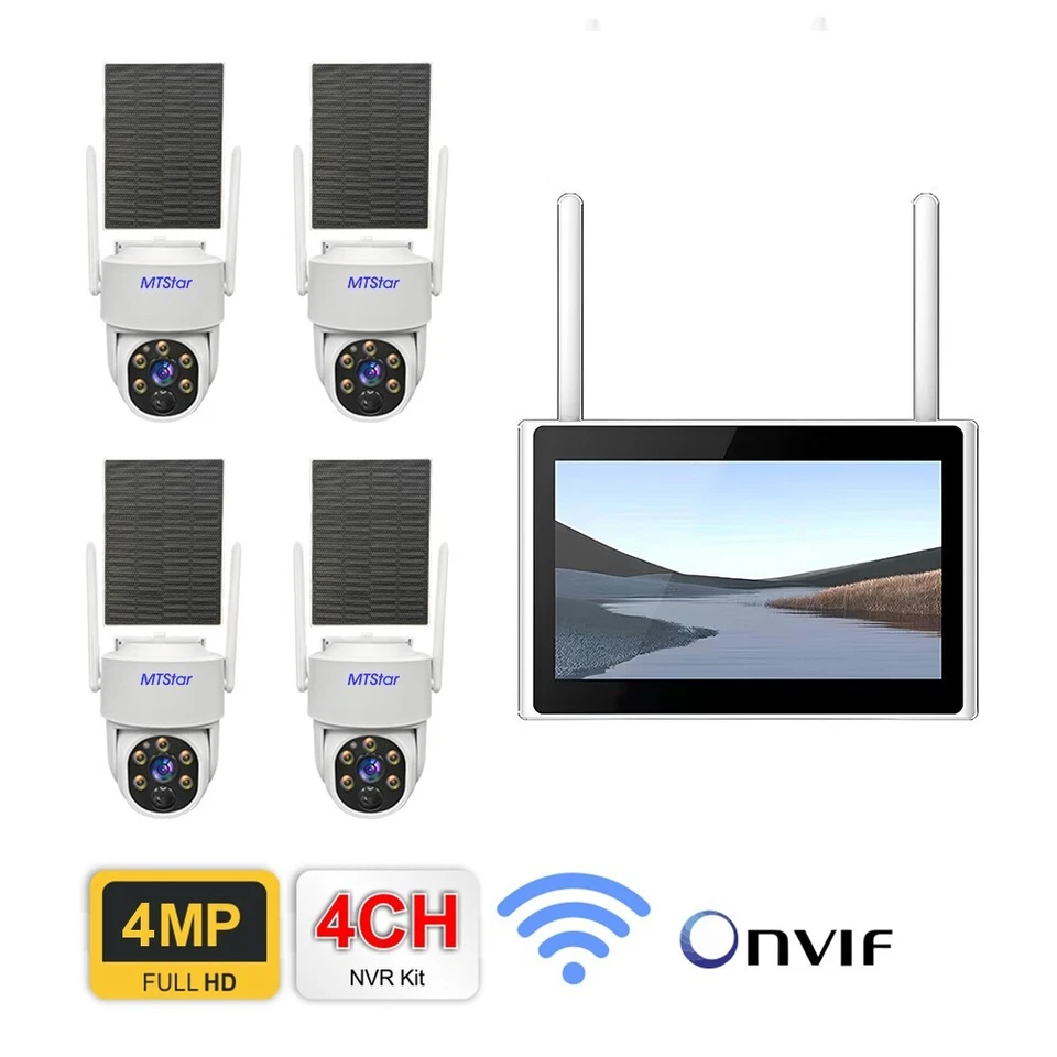Solar Panel Wireless HD 4MP IP PRO Smart WiFi Camera Kit With 10-inch Monitor - Image 3 of 4