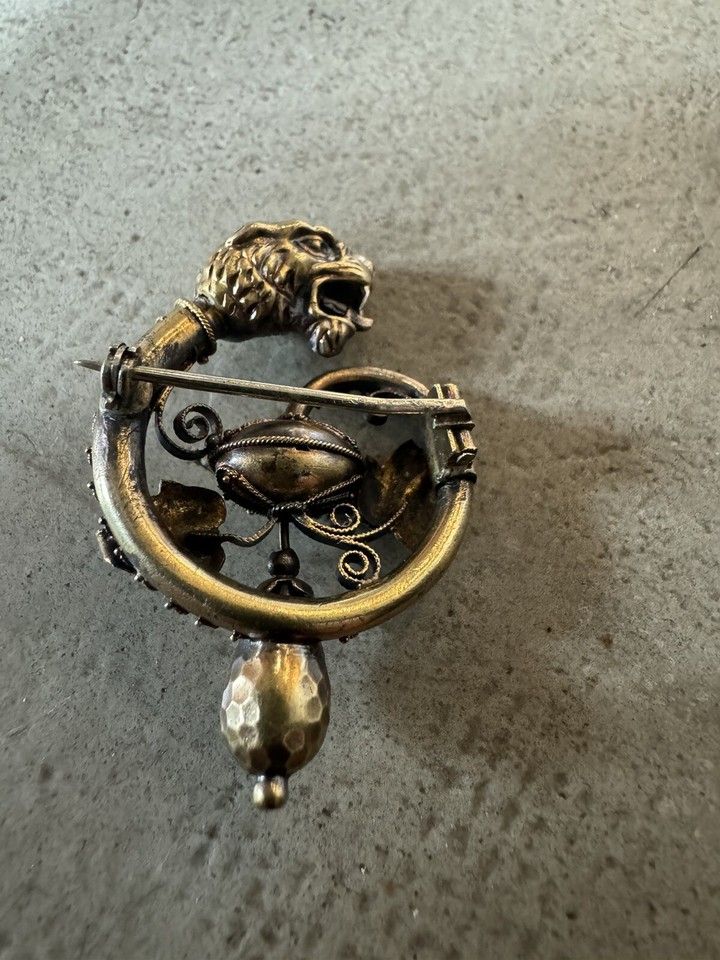 Antique Victorian 14k Gold & Ruby Brooch 7.6 Grams $2500 Value $0.99 ...