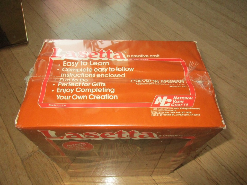 Vintage Lasetta Creative Craft Chevron Afghan Kit New Sealed eBay