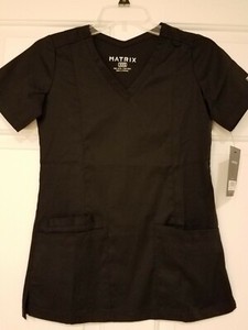womens black scrub top  by MATRIX. SIZE XXS.  NWT 