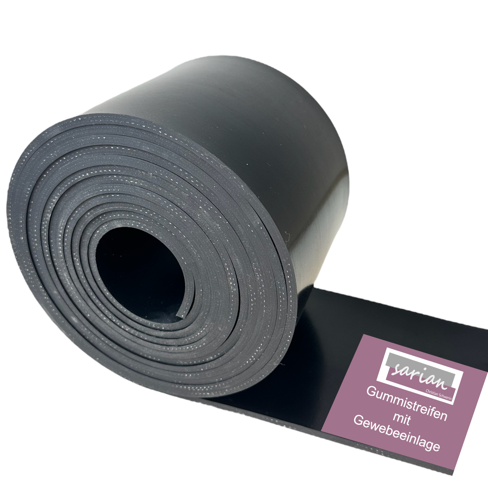 Gummistreifen mit Gewebeeinlage bis 10m Länge - Stärke 3-10mm - Breite 4cm-20cm