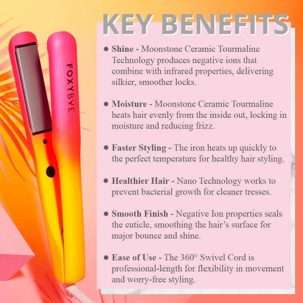 Foxybae Electric Dreams NEON Tourmaline Moonstone Ceramic Flat Iron