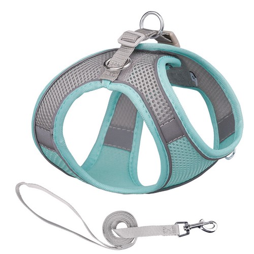 Cat Dog Pet Mesh Breathe Harness Adjustable Control Vest Dogs Reflective Leash - Picture 2 of 10