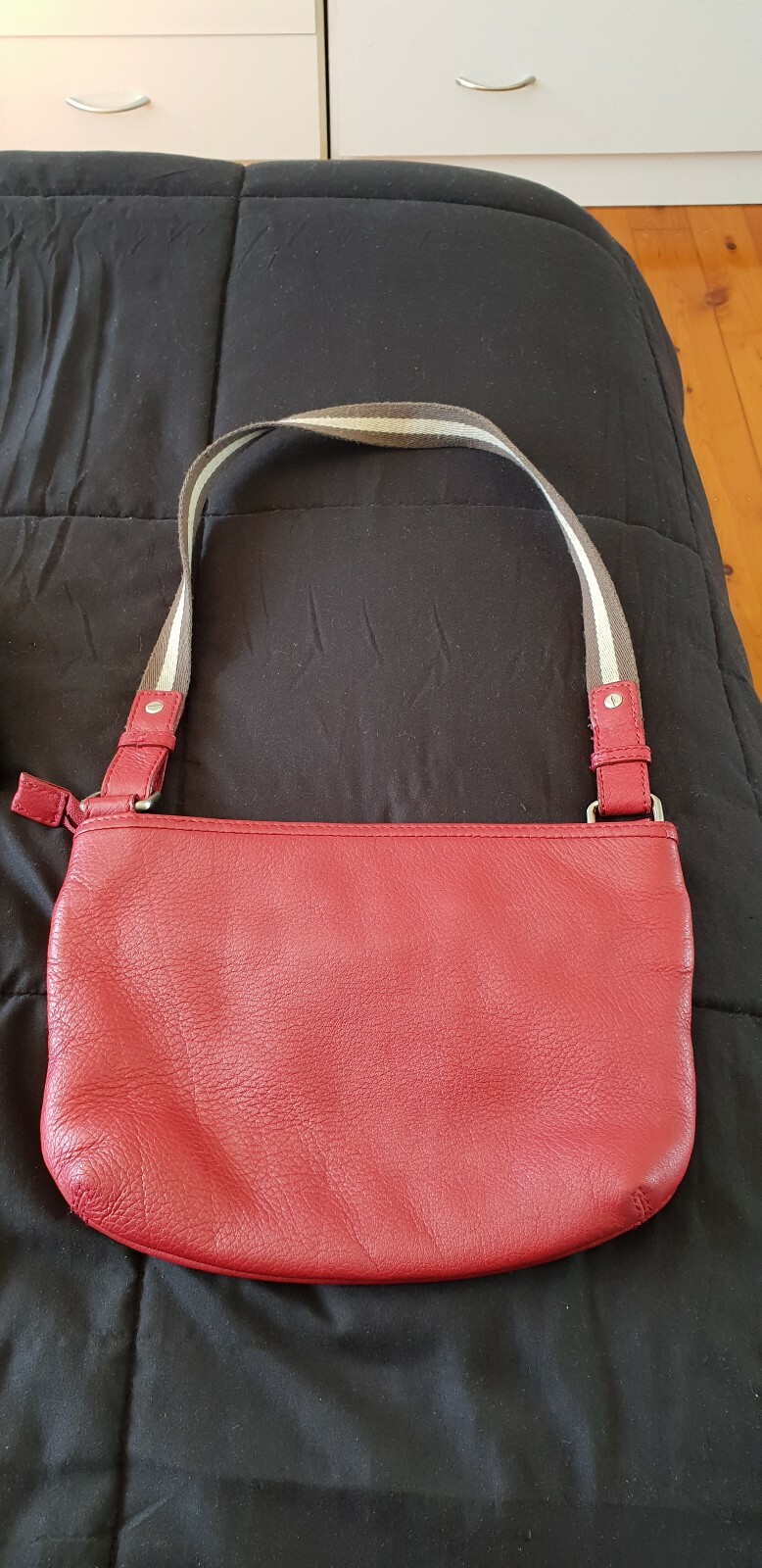 SPORTSCRAFT Leather Red Handbag Shoulder Bag B8 eBay