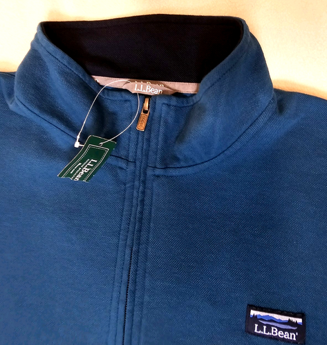 LL Bean Sweater Mens XL Regular Blue Solid Outdoors Preppy Mountains Adult - Picture 2 of 6