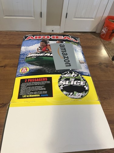Airhead Slice 2 Personen Fahrer Bootfahren Schleppschlauch Schlauch grün neu im Karton - Bild 2 von 7