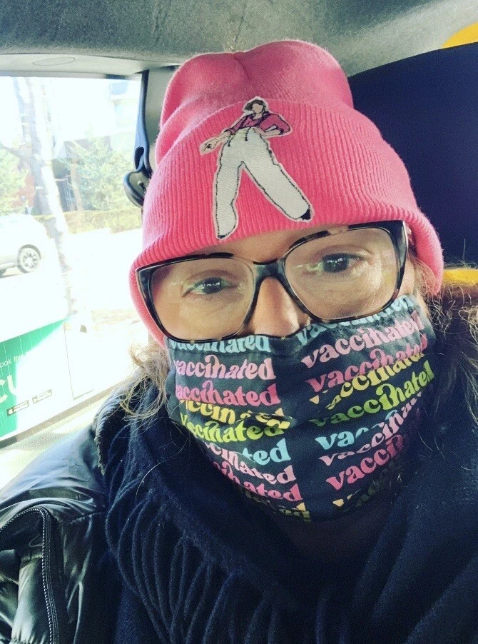 Neon top pink beanie