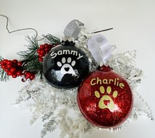 Custom Pet Ornaments Pick Your Glitter Color Personalized With Your Pet  s Name