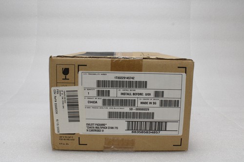 New In Box Genuine OEM HP Multi Pack (3) Cyan 775 C9465A Ink Cartridge 91 - Picture 4 of 7