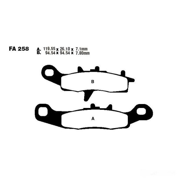 Bremsbelag BremsbeläGe EBC FA258R Vorne FüR Kawasaki KX 85 A Kleinrad 2001-2013-image