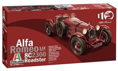 Italeri 1/12 Alfa Romeo 8C/2300 Roadster - 110th Anniversary Plastic Model Ki...