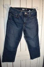 Women's Lee Mid Rise Capri Size 8 Regular Blue Jeans, Pre-Owned W8,w17 
