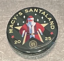 2025 Macy's Santaland NYC SANTA CLAUS Pin Button 1” Thanksgiving Parade New York