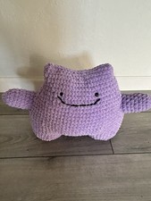 Handmade Pokemon Ditto Purple Crochet Plush Stuffed Toy Small 6-14 in 2024