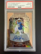 Justin Herbert 2021 Panini Legacy Under The Lights  Auto Bronze #ULJH /50 PSA 10