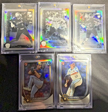 2025 Topps Bowman Rookie Lot Negative Refractor Red Rookie Brewers (5)