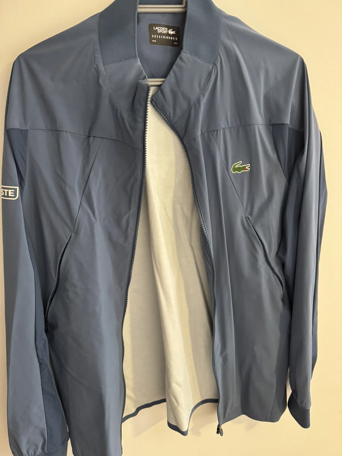 Lacoste Novak Djokovic Lightweight Sport Jacket UK Medium Blue Great Condition