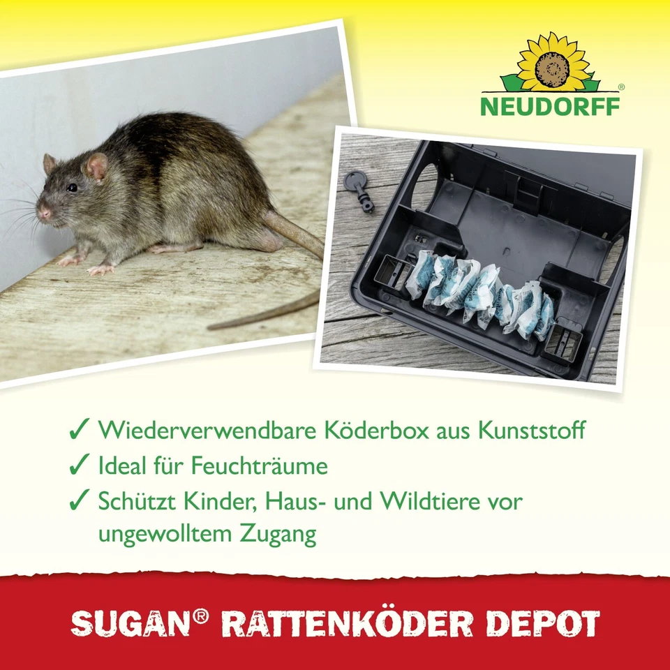 NEUDORFF Sugan Rattenköder Depot - Ratten Köderstation - Ideal für Feuchräume - Bild 4 von 4